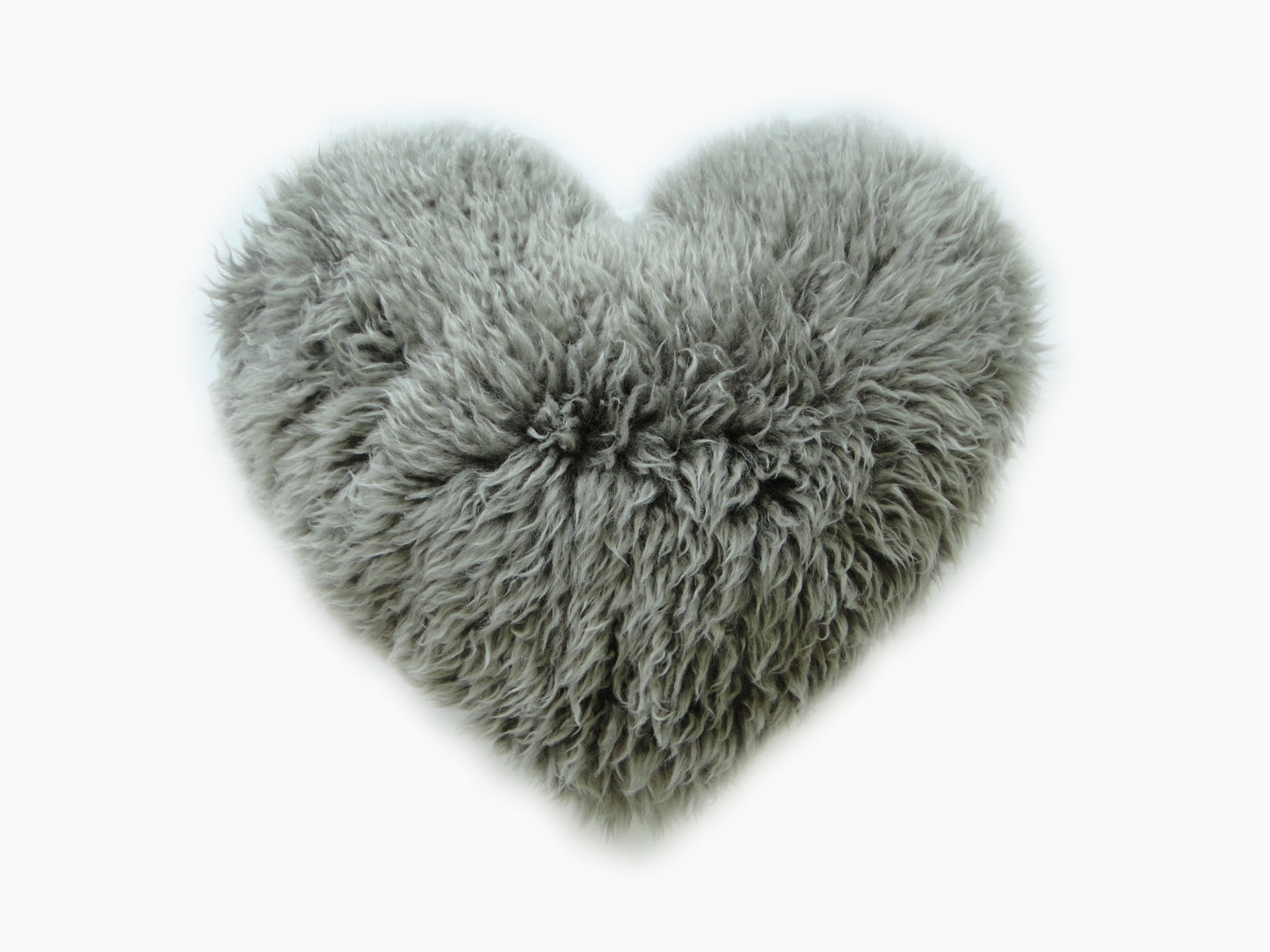 Long Wool Curly Double Sided Heart Cushion