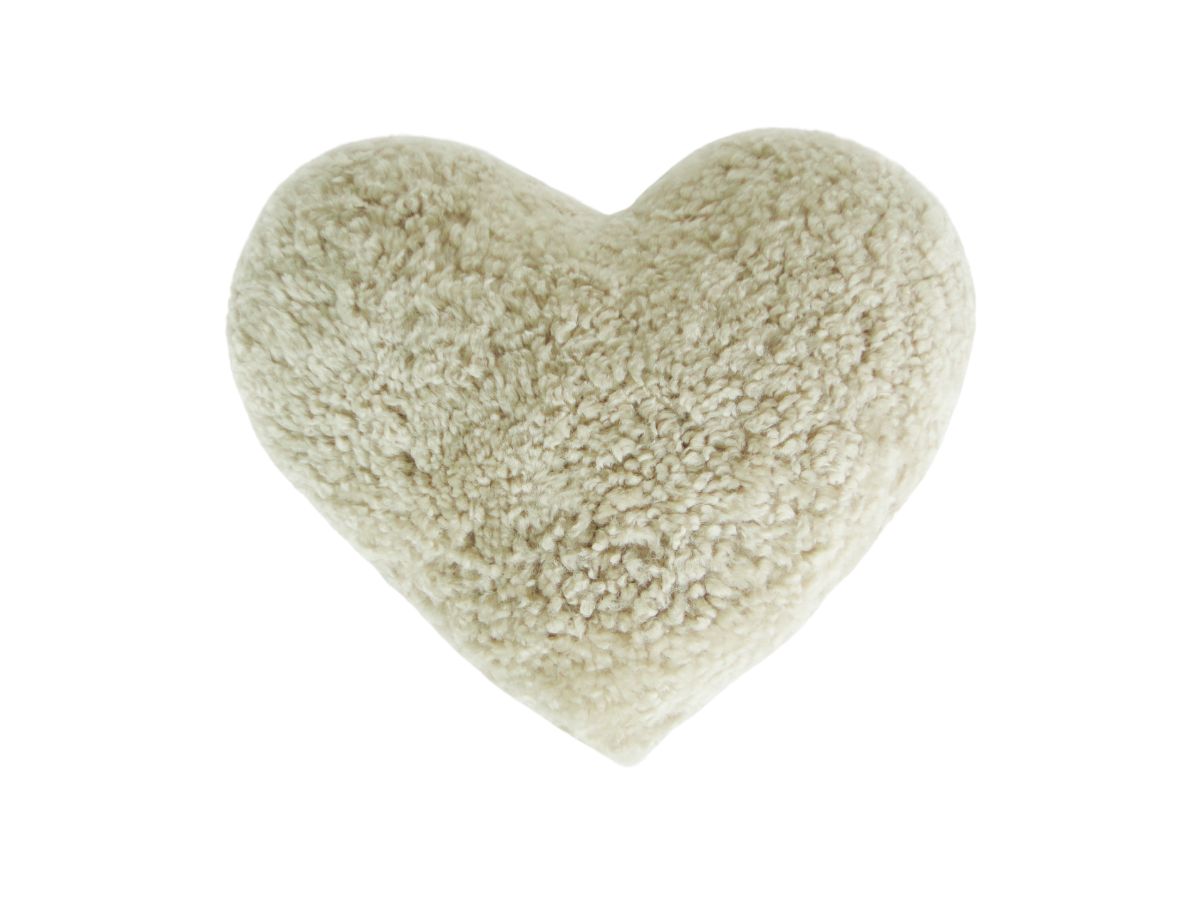 Shorn Curly Double Sided Heart Cushion