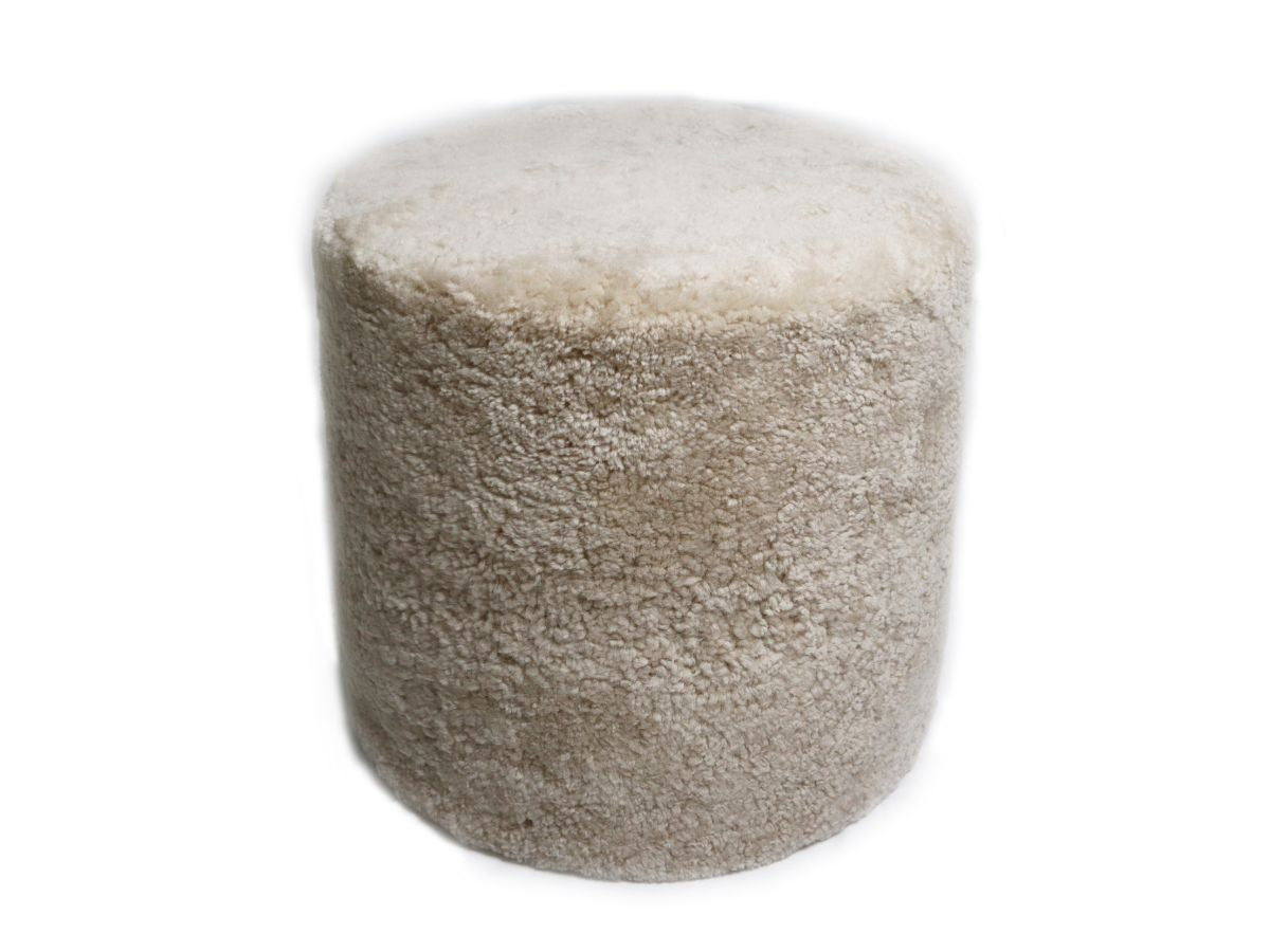 Shorn Curly Solid Pouffe